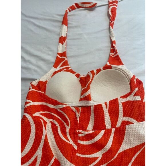 Frances Valentine Floral Orange White Vintage Halter Long Maxi Dress Size 4 - Picture 8 of 8